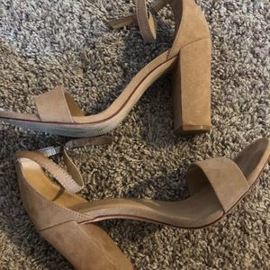 Tan Suede High Heel Sandals